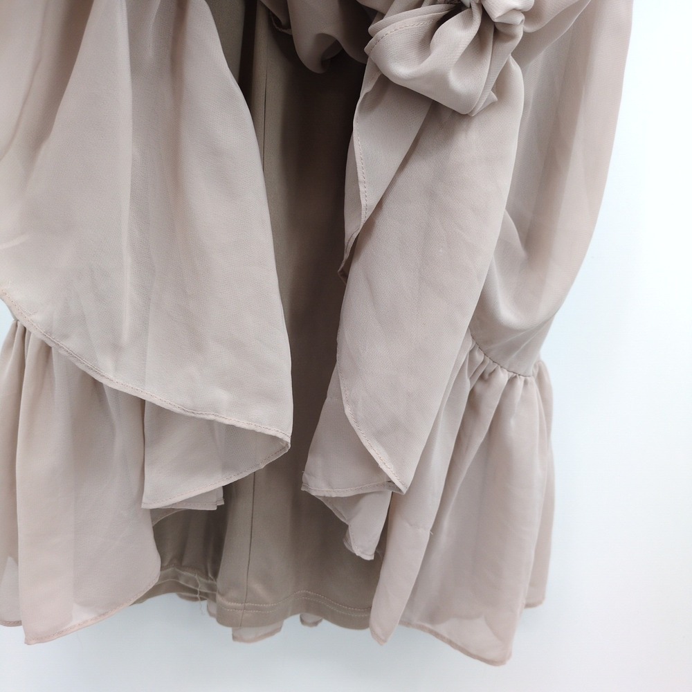 Birdy Grey Blush Chiffon Ruffle Strap Dress‎ Midi Maxi Coquette Romantic Small - Picture 7 of 9
